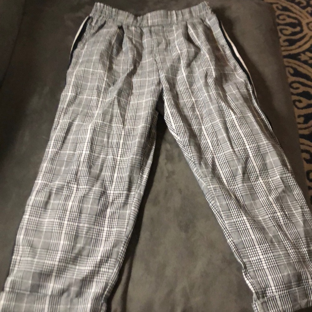 Black,white, and red pants